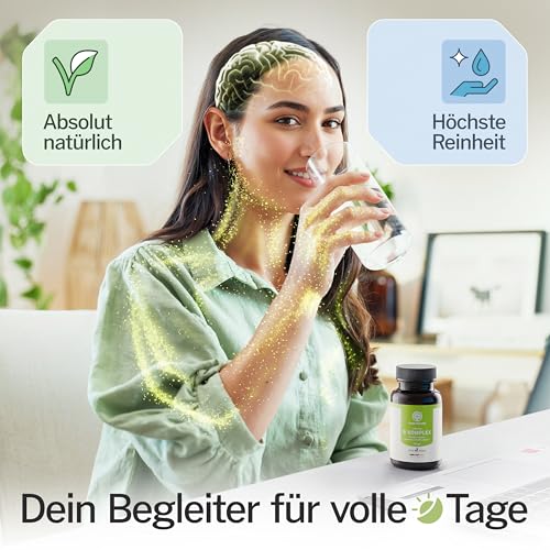 Vitamin B Komplex hochdosiert rein aus Buchweizen I 1000 mg Tagesdosis 8in1 B Vitamine I 90 Kapseln I Höchste Bioverfügbarkeit I Alle B-Vitamine I mit B12 Vitamin OHNE Zusätze