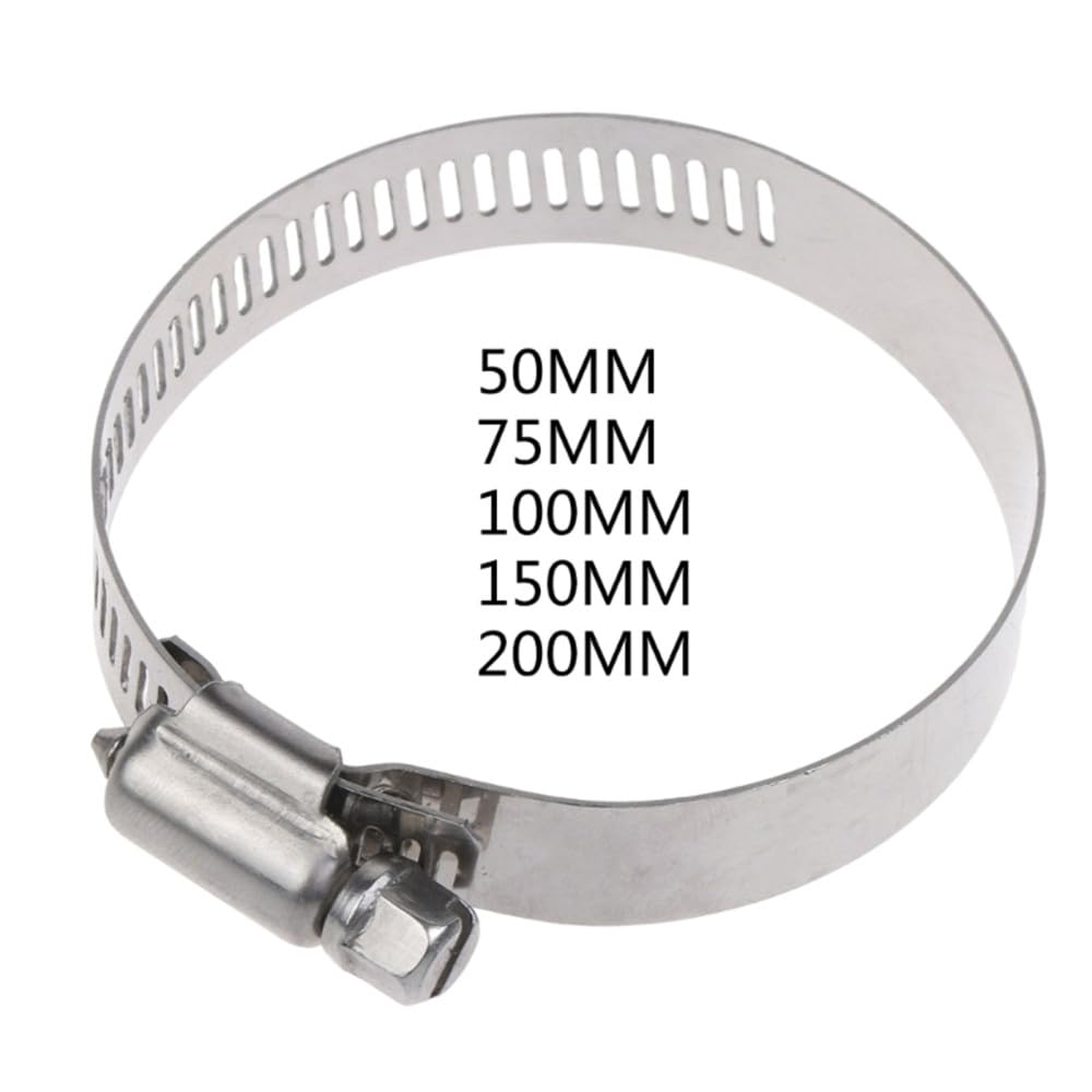 Colliers de serrage réglables en acier inoxydable pour conduits d'air 50/75/100/150/200 mm, 75 mm