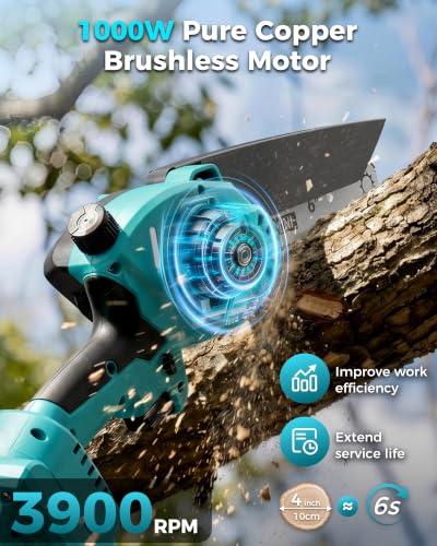 Image of Pole Saws for Tree Trimming, 6 inch Brushless Mini Chainsaw with Extension Pole
