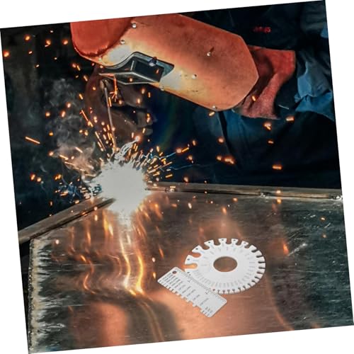 Juego de 2 calibradores de alambre de acero inoxidable de doble cara para medición precisa de grosor, herramienta profesional para soldadura y trabajos eléctricos miniatura 4