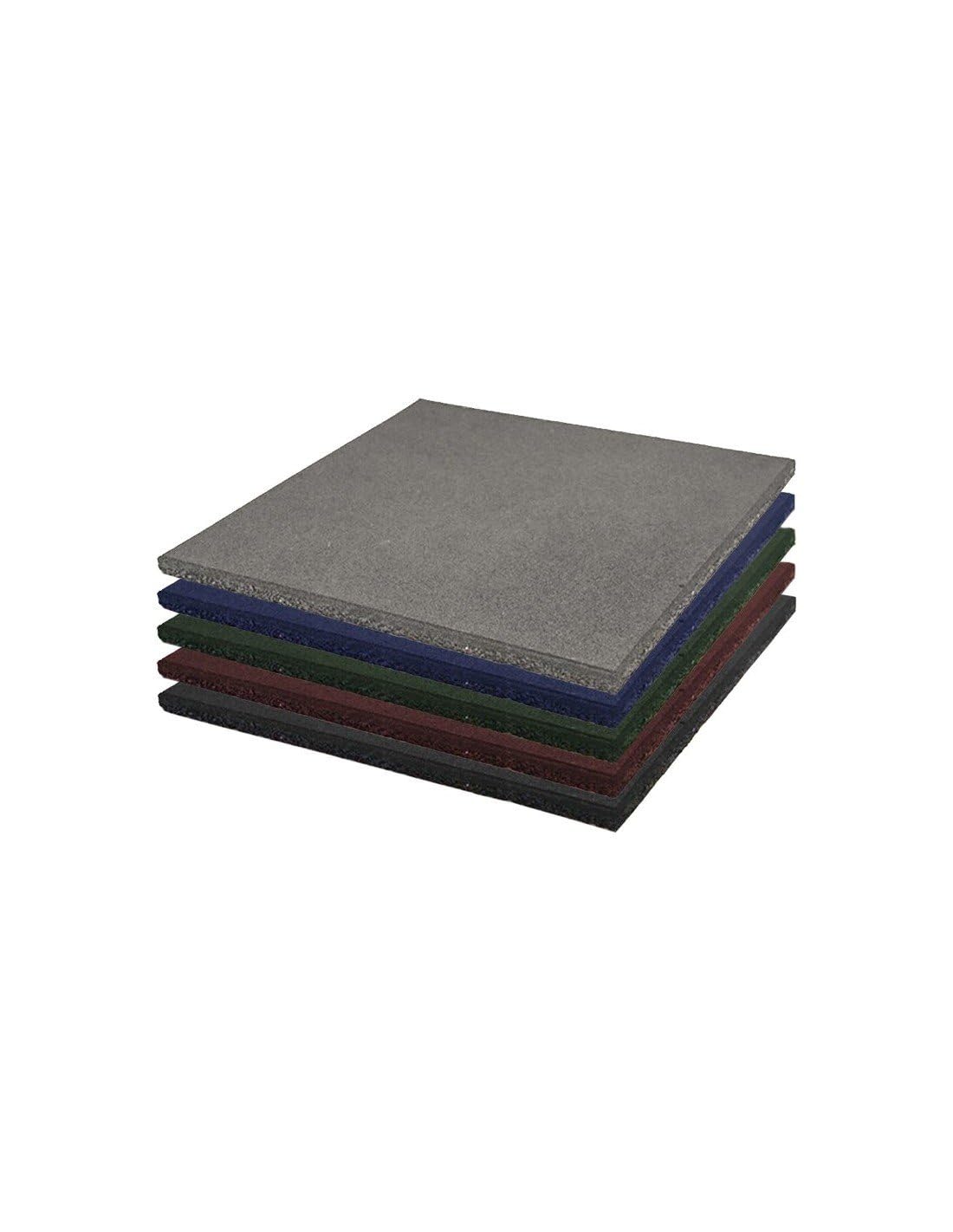 JARDIN202 - Loseta de Caucho Maciza Profesional | 1x1m | Especial para Gimnasios y Competiciones | Fitness | 40 mm - Sin cruceta (Negra)