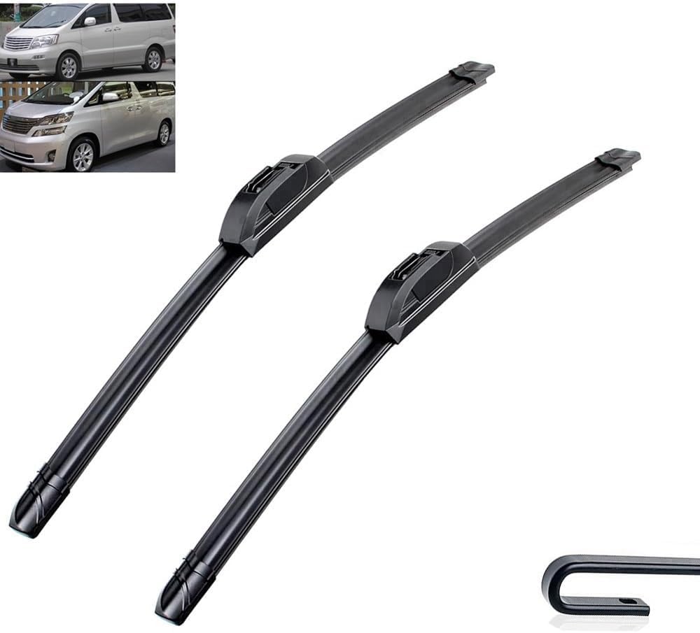 liufangfc Front Windscreen Beam Wipers for Toyota Alphard AH10 AH20 2002-2015 26"+16", Set of 2 Replacement Blades with Pre-assembled Adapter, Only for Right-Hand Drive (UK)