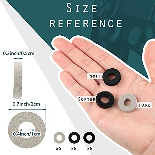 Image of 18 Pieces Precision Control Ring Aim Assist Precision Target Rings Motion Control Compatible with PS4, PS5, Xbox One, Xbox Series X, Switch Pro and Scuf Controller Grips (6 Hard, 6 Soft and 6 Easy)