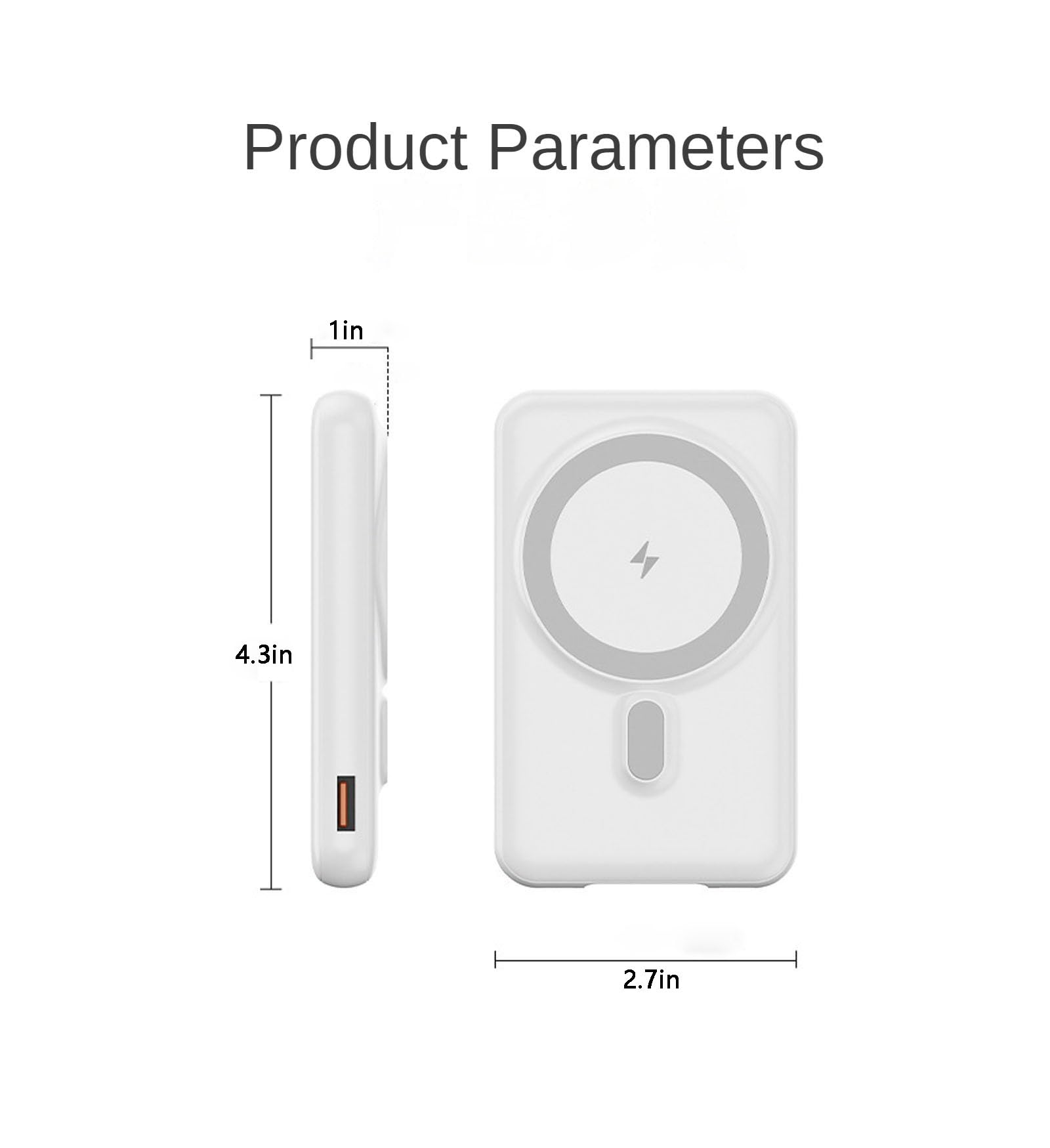 Przenośna ładowarka, bank mocy 10000 mAh, wyświetlacz power bank, szybkie ładowanie banku mocy, mobilne 4-przewodowe zasilanie, zasilanie magnetyczne 10000 mAh (biała)