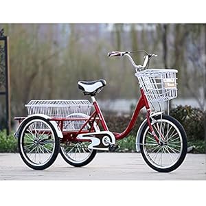 ZJZ 3-wielige fiets met winkelmand volwassen driewieler fiets 16 inch trike fiets voor recreatie winkelen heren dames…