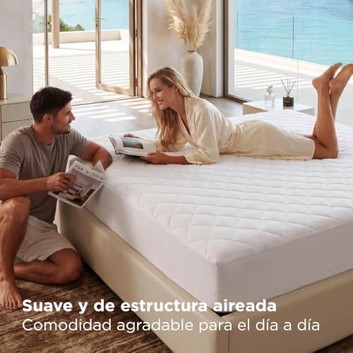 Funda de colchón impermeable 90x200 antiadherente Bedsure lavable 4