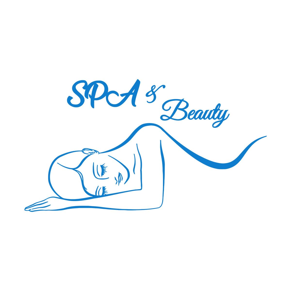 Vinyl Art Sticker Spa Beauty Girl Massage Therapy Wellness 72x128.3cm Art Decoration Extra Large Blue