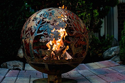Esschert Design FF1012 Wildlife Fire Sphere, Rust Metal Finish - X Large