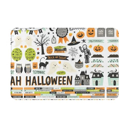Abarty Zerbino con stampa di album di Halloween, tappetino da ingresso/garage, tappetino per ingresso patio, zerbino di benvenuto, per esterni e interni