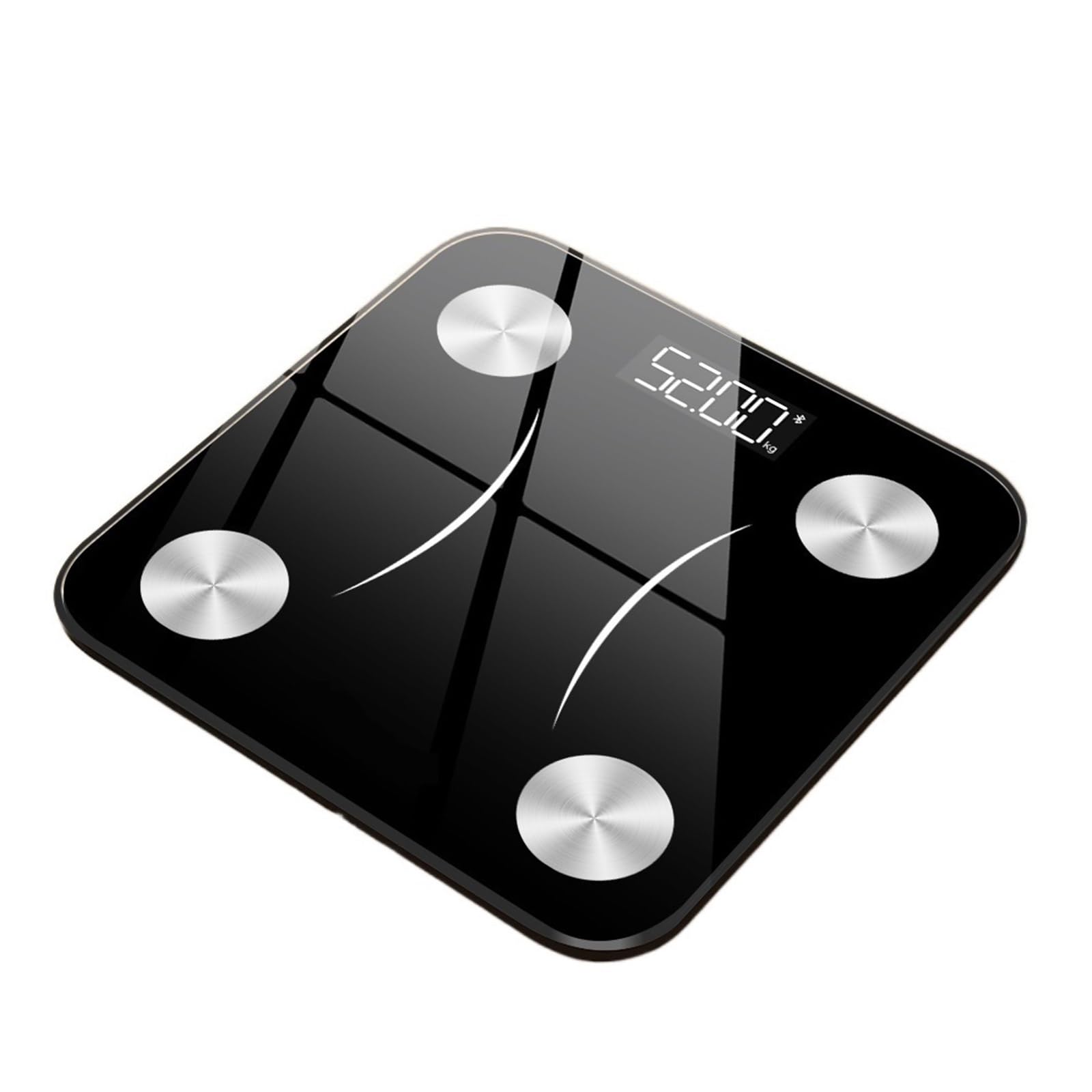 Báscula De Peso Corporal Baño Balanza Digital Inteligente Composición Básculas Suelo Inteligentes IMC Preciso FáCil De Leer(Black)