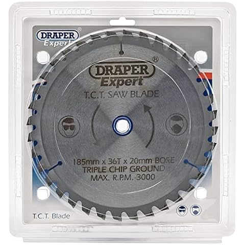 Draper DRA03637 Expert TCT Sägeblatt, 185 x 20 mm x 36 Zähne, Blau Cover