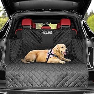 KYG Car Boot Protector For Dogs, 4 Layers Quilted Waterproof and Nonslip Backing Car Boot Protector with Side Protection…