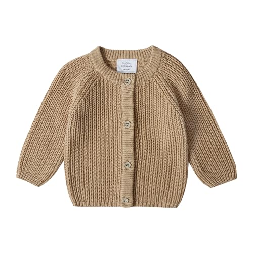 Stellou & friends 100% Cotton Chunky Ribbed Knitted Cardigan for Boys & Girls Ages 0-6 Years