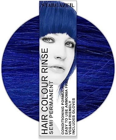 StarGazer Semi Permanent Hair Color - ROYAL BLUE - Amonia Free Hair Dye Includes Gloves