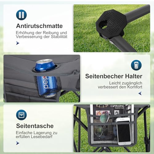 Praktischer Getränkehalter am Armlehnensessel des LET'S CAMP Campingsessels - Detailansicht von LET'S CAMP Campingstuhl...