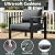 ADRERIC Patio Furniture Set 9 Seats and Coffee Table, 7 Pieces Patio Conversation Set with Thick Cushion, Ottomans, Deluxe Aluminum Modern Outside Sectional for Porch, Balcony, Deck, Yard, Light Gray