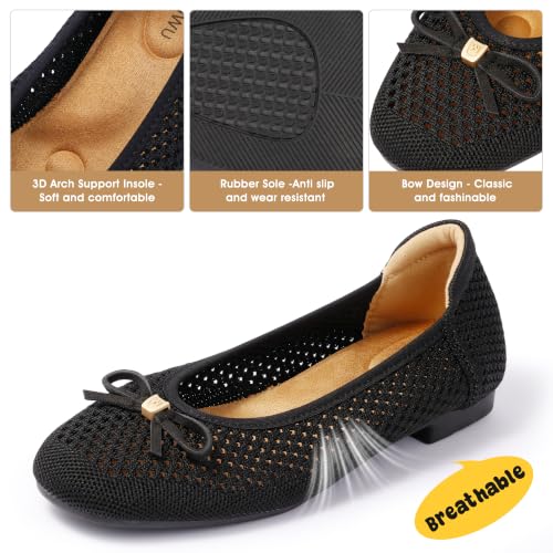 Image of Women's Comfortable Round Toe Bow Ballet Flats Shoes