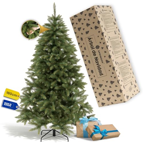 SPRINGOS Árbol de Navidad Artificial Abeto del Cáucaso 180 cm Árbol de Navidad Real