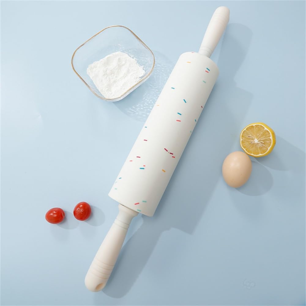 Mattarello in silicone per la cottura, 31 x 4,3 cm, strumento da cucina antiaderente per impasti e pasticceria, ideale compagno di cottura