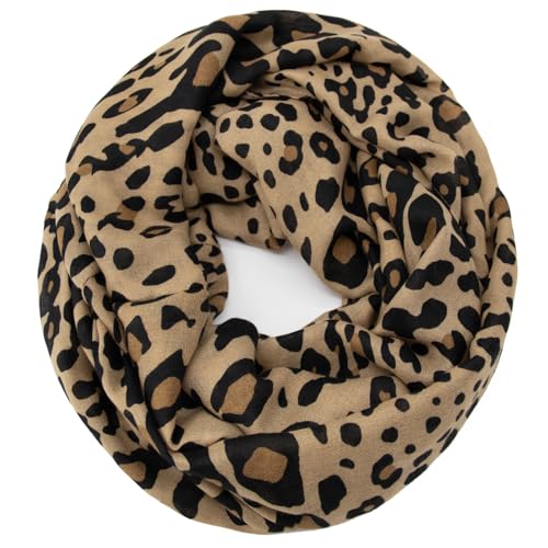 Glamexx24 Damen Loop Schal Leopard Muster Langschal Schlauchschal Tuch Loopschal Mädchen Animal Print Tuch