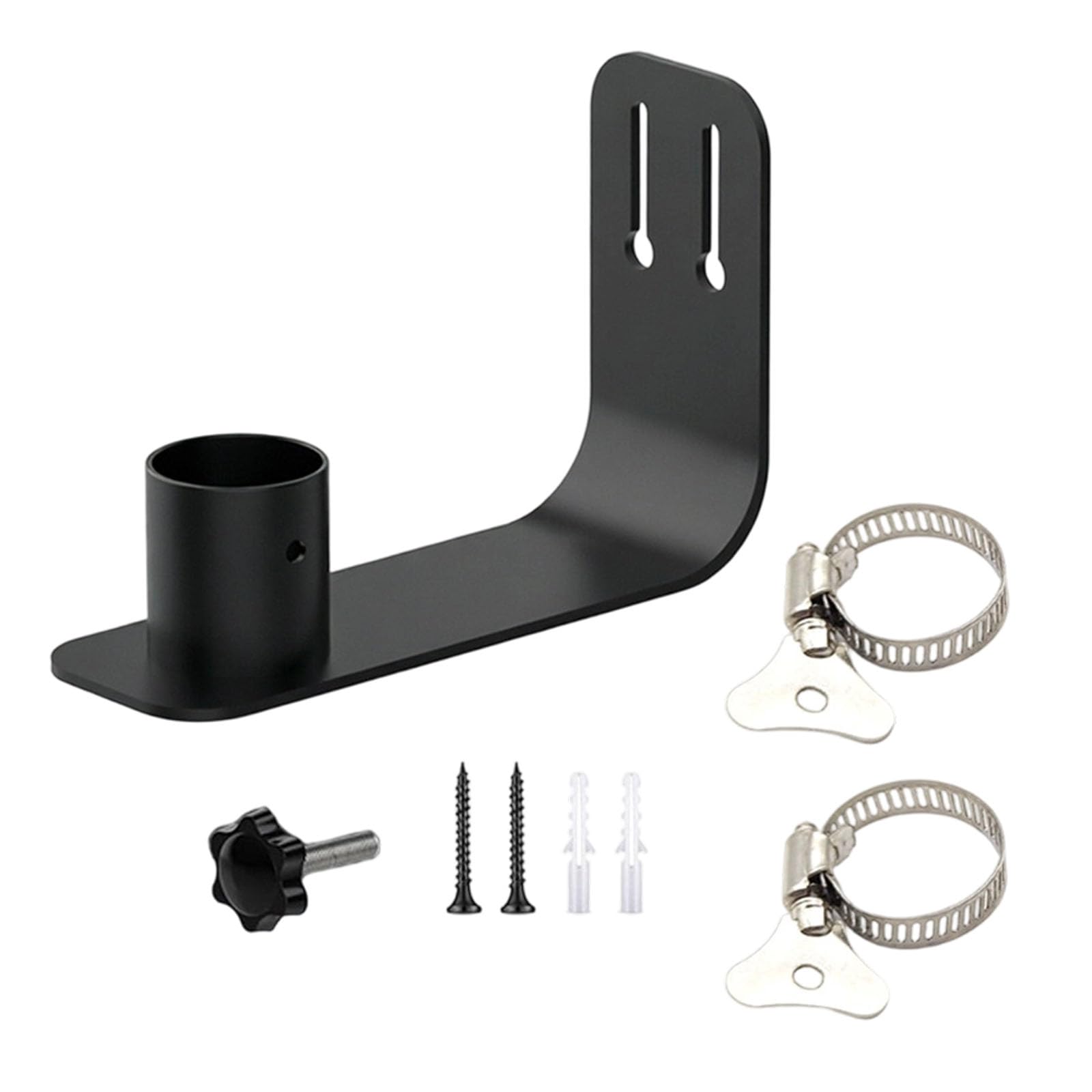 Metal Mount Holder for Bird Feeder, Wall and Post Installation Bracket with Clamp Hardware for Patio or Backyard Viewing Areas Daily Bird Feeder Wall Mount Bracket Post Clamp Holder Outdoor