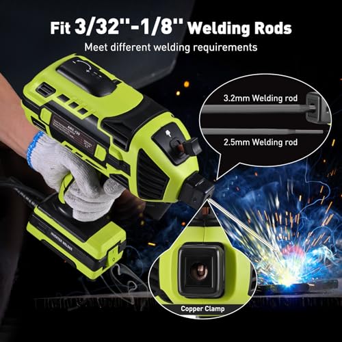 Krovtoy Upgraded Welding Machine, 220V Handheld Welder with IGBT Inverter 6 Variable Current Adjustment,20-120Amp Adjustable Output Current,Suitable for 3/32″- 1/8″ (2.5-3.2mm) Welding rods (Green) 5 Krovtoy Upgraded Welding Machine, 220V Handheld Welder with IGBT Inverter 6 Variable Current Adjustment,20-120Amp Adjustable Output Current,Suitable for 3/32″- 1/8″ (2.5-3.2mm) Welding rods (Green) - Image 5