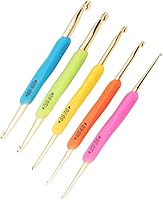 Vista 9 de Oumefar Kit de gancho de ganchillo de doble cara, mango de goma suave, juego de agujas de tejer de aluminio para principiantes adultos