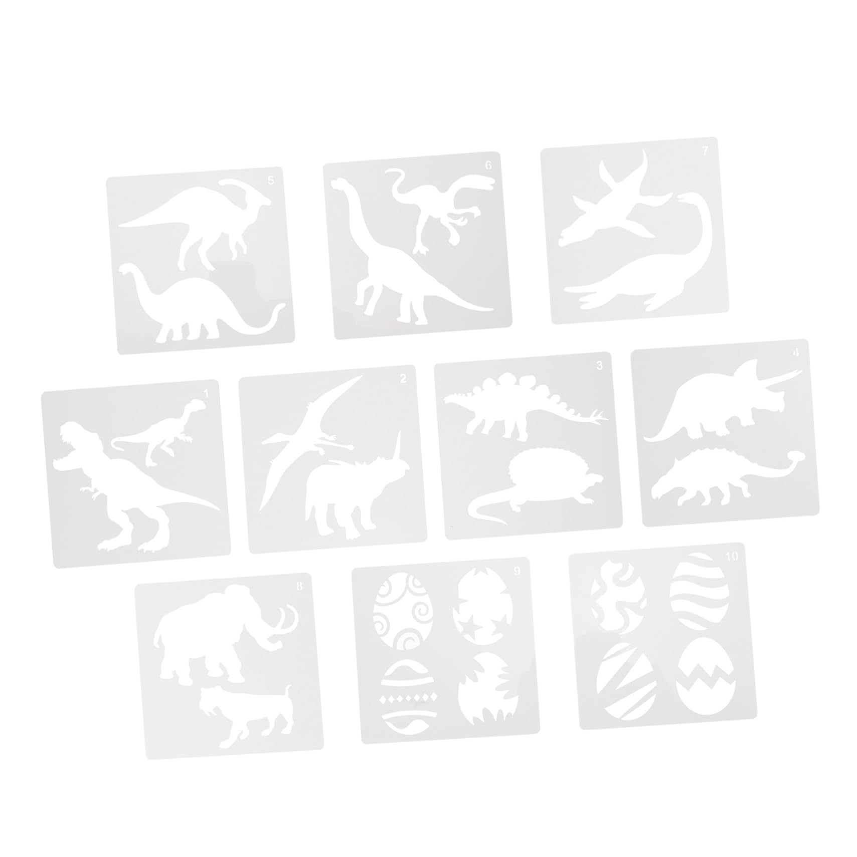 Plantillas de Arte de Dinosaurio para Pintura, 10piezas, Plástico