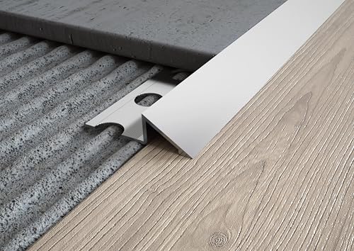 MINUTA PROFILI Profilo Alluminio Terminale A Rampa Per Piastrelle Profili Alluminio Opaco Per Rivestimenti Ceramica Mosaico E Marmo Profili In Alluminio Barra 2,5 M Facile Da Installare (10 MM)