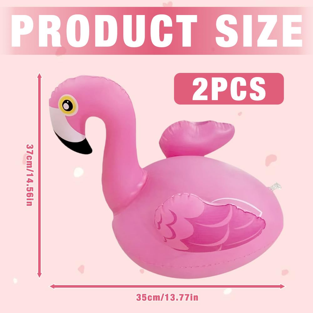 Flamingo Lot de 2 lumières de piscine flottantes solaires flottantes IP68 étanches gonflables flamant rose bouée de natation pour piscine, étang, balcon, jardin, sol