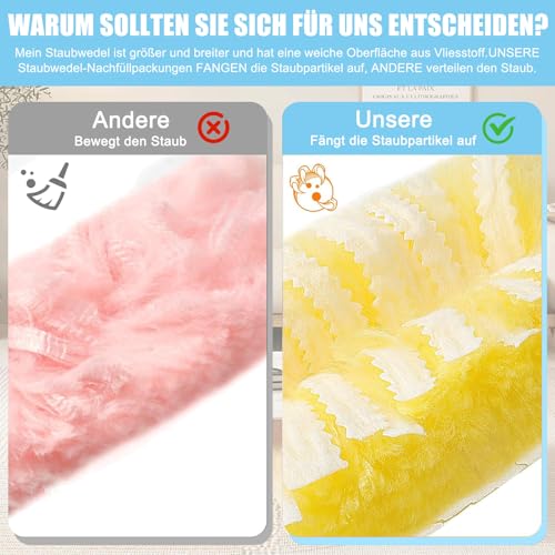 50 Stück Staubmagnet Nachfüllpack - Staubwischer mit Teleskopgriff Duster Staubtücher Staubwedel für Tücher Staubtücher Reinigungsstaub Staubtuch Nachfüllung Starterset für Tierhaare Staub Schmutz