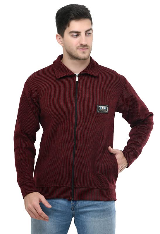 MANRA MANRA Men Zipper Thick Fabric Woolen Winterwear Full Sleeve Collar with Side Pockets Jacket/Sweater-picture-52