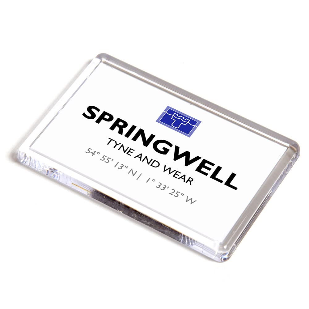 FRIDGE MAGNET - Springwell, Tyne and Wear - Lat/Long NZ2858