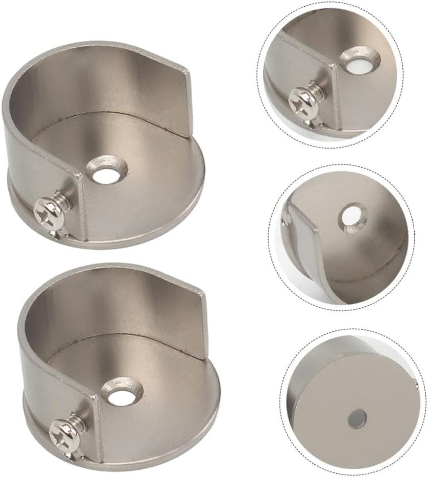 MAGICLULU 6pcs Curtain Rod Brackets Wall Holders for Drapery Support Easy Installation Home Decor Silver