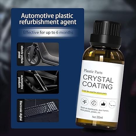 Image of Crystal Coating Restorer and Revitalizing Plastic Parts Agent for Dashboard Trim Interior and Exterior Shiner Polish Cleaner Car Maintenance Accessory