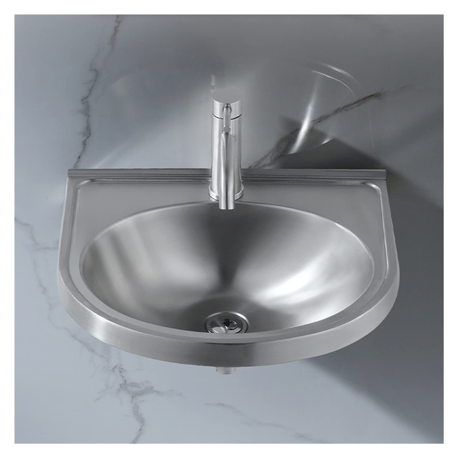 Fregadero de pared de acero inoxidable para cocina y baño compacto