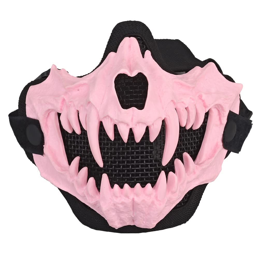 WarmHeartting Fangs Mask Breathable Airsoft Mask Half Face for Paintball Military Tactical Halloween Cosplay