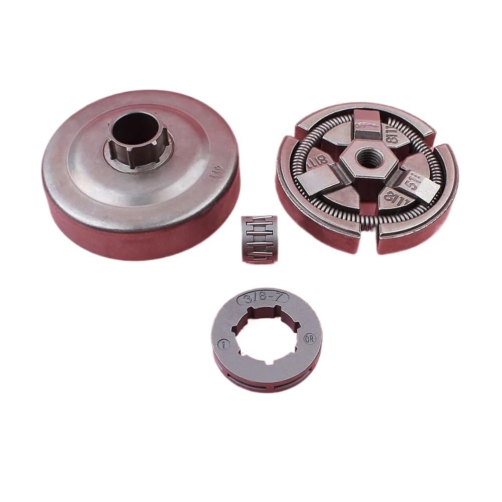 Adecuado for Hus 55 51 50, repuestos de motosierra, tambor de embrague, rueda dentada de 3/8" y 7 dientes, con kit de cojinete de agujas.