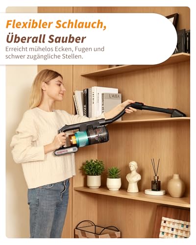 ElecKeys Akku Staubsauger Kabellos 55KPa/650W/65Min Faltbar für Tierhaare – Ansicht 5
