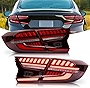 LED Tail Lights for 2018-2021 Honda Accord, Rear Tail Lamp Taillight Assembly, Red Lens