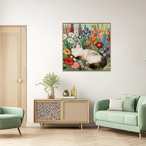 Puzzle for Adults 1024 Pieces,Flowers Floral Garden Cat Jigsaw Puzzle - image 6