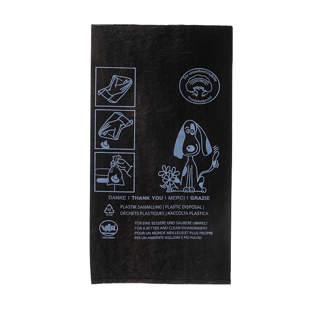PROREGAL Klassische Hundekotbeutel | 2000 Stück | HxBxT 20x33x0,01cm | Schwarz