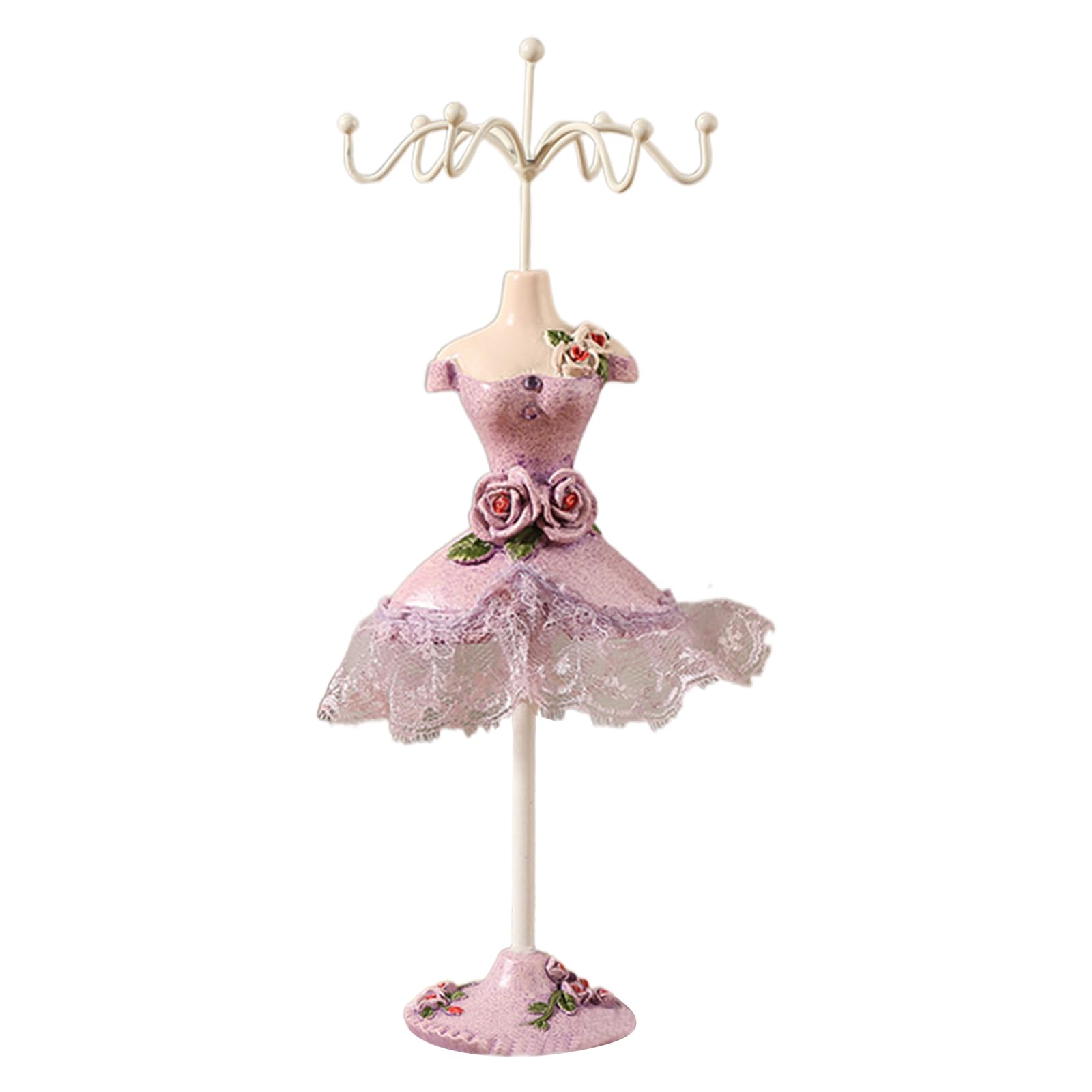 Obotsnoi Rotatable Doll Model Jewelry Tower Fashionable Jewelry Organizer Model Display Rack for Earrings Necklace Resin Display