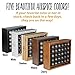 AllSpice Spice Rack Organizer, Wood, 525 Unique Labels, Countertop or Wall Mount, Includes 30 4oz Jars- Walnut Stain