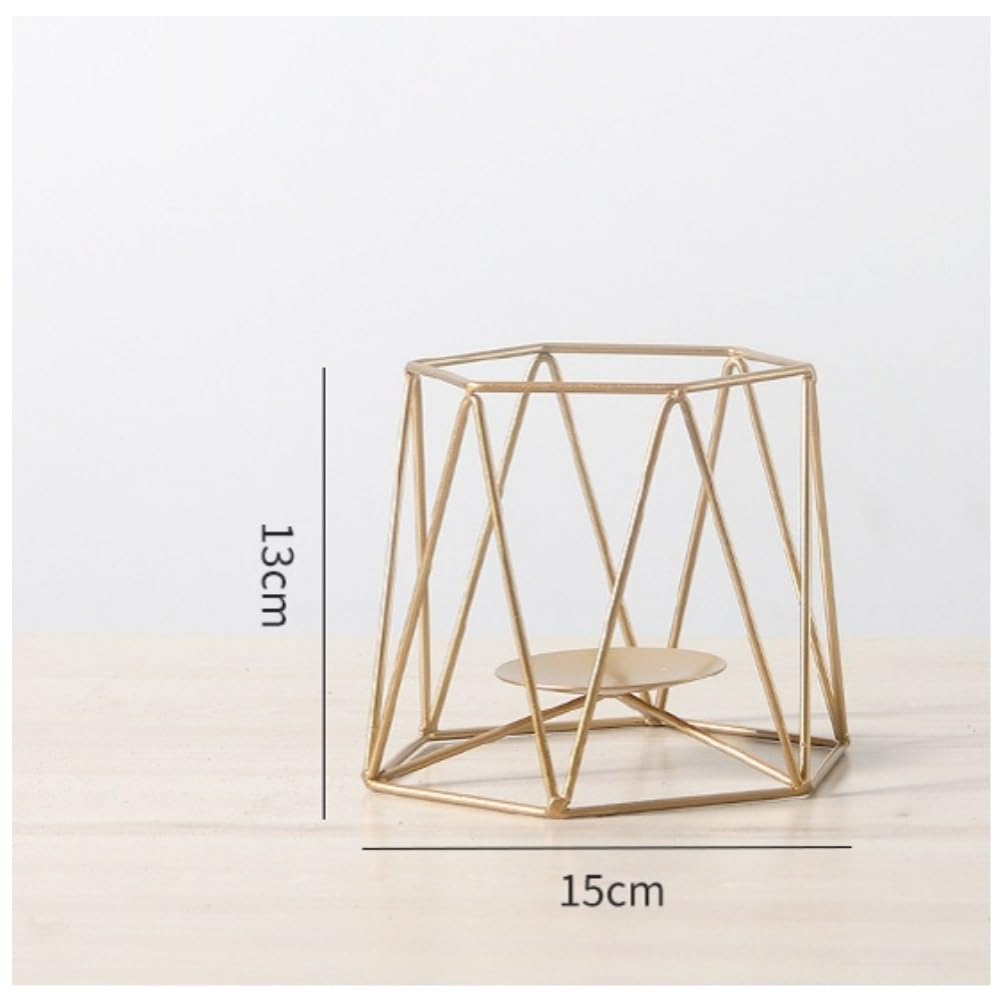 European Hollow Metal Candlestick Holder Modern Creative Candle Stand Decorative Candlestick Stand Candlelight Dinner Ornaments (Color : C)
