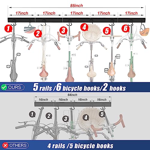 Sttoraboks Bike Storage Rack, Garage Bicycle Wall Mount Hanger With 8 Hooks, Cycle Stand For 6 Bikes, Indoor Garage Bike Organizer With Adjustable Bike Hooks For Home, Wall Bike Stand Up To 300Lbs #TOP2