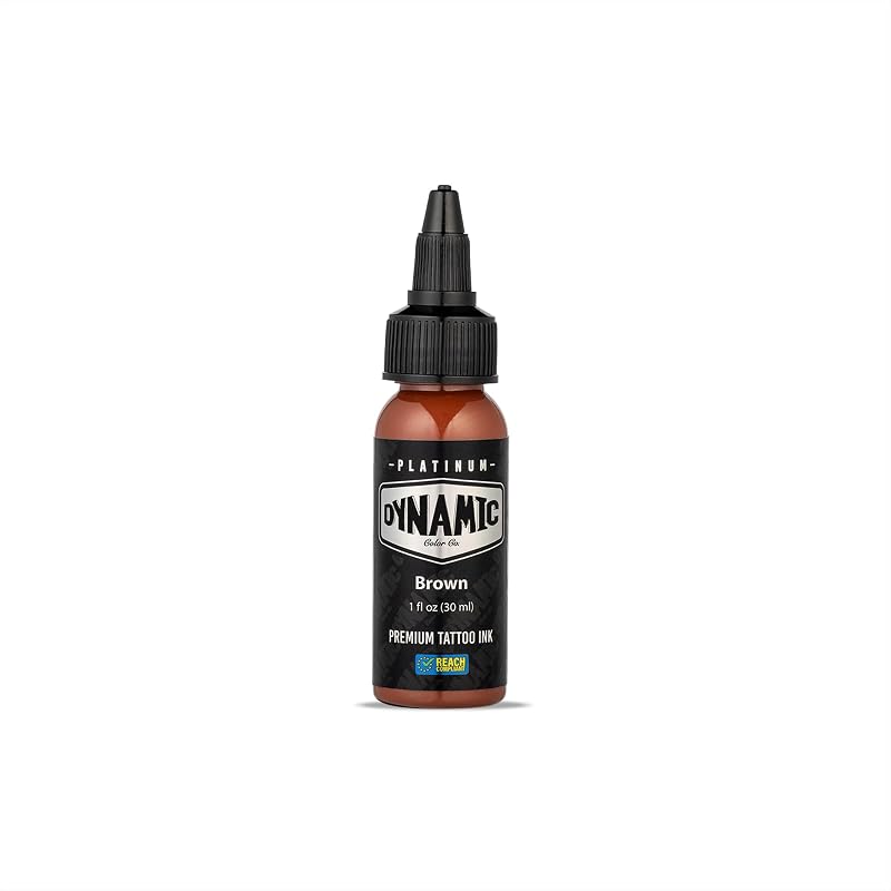 Tinta para tatuagem Dynamic Color Co Platinum Brown, fabricada na Espanha, 30 mL