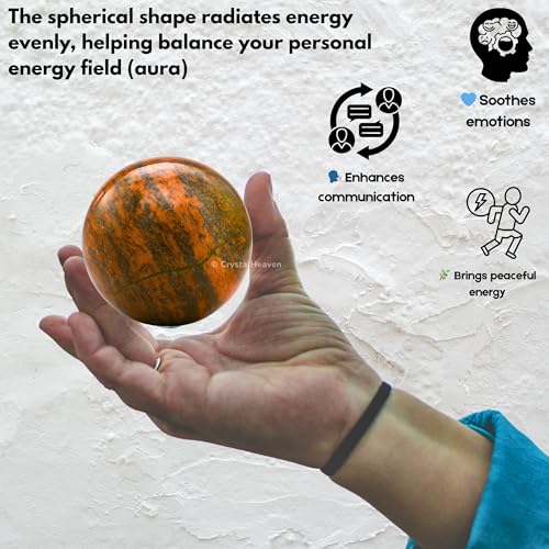 Image of Certified Unakite Crystal Ball for Meditation - Premium Crystal Vastu Items for Home and Feng Shui Items for Good Luck - Ideal for Pooja Supplies and Spiritual Practices (2 inch Inch)
