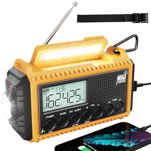 5000 Emergency Weather Radio- Portable Radio AM/FM/SW/NOAA with USB Charger,