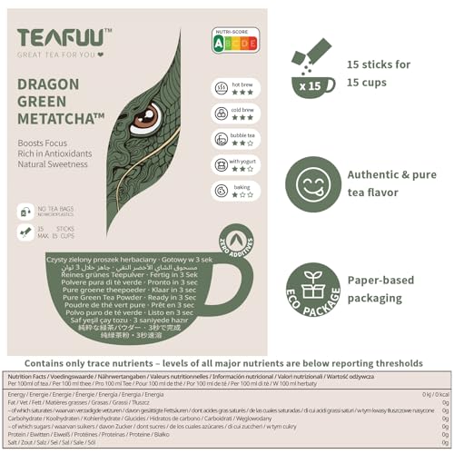 Té verde instantáneo en polvo 15 sticks miniatura 4